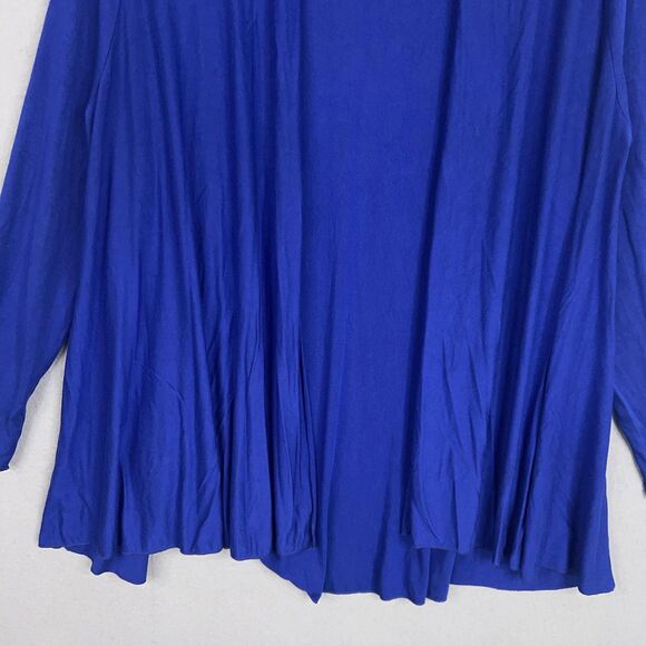 Comfy USA Sweater Womens XS Blue Open Front Drape Cardigan Minimal Made in USA - Picture 3 of 12